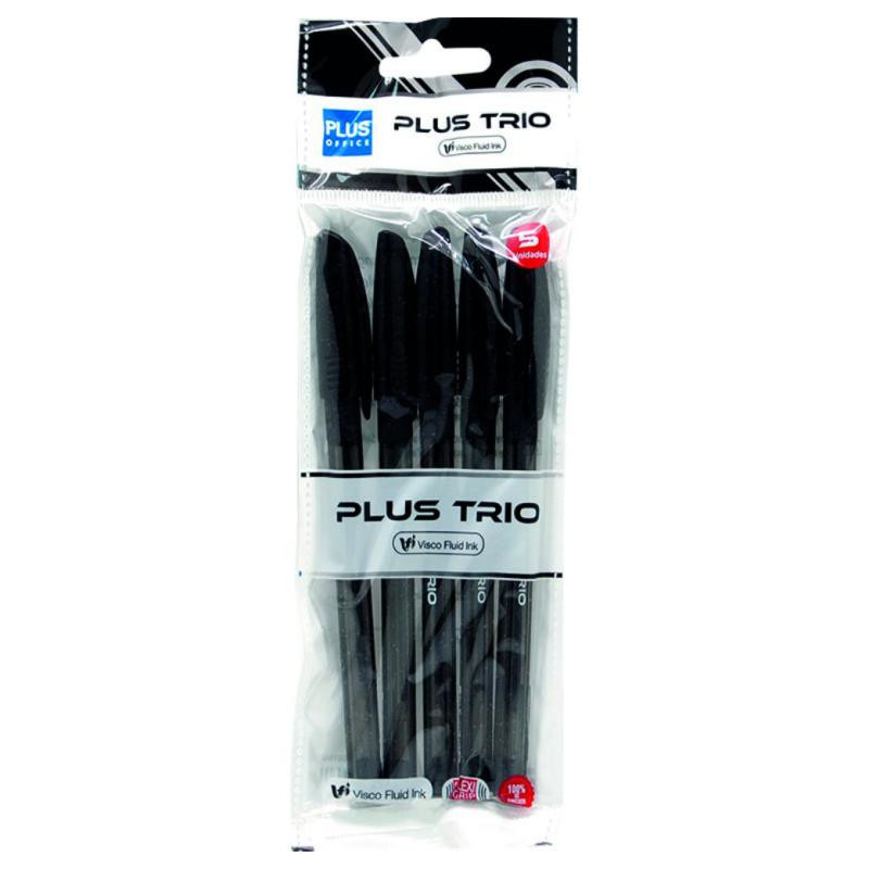 BolÃ­grafo Tinta Fluida Viscosa Plus Office Trio Negro BlÃ­ster /5ud.