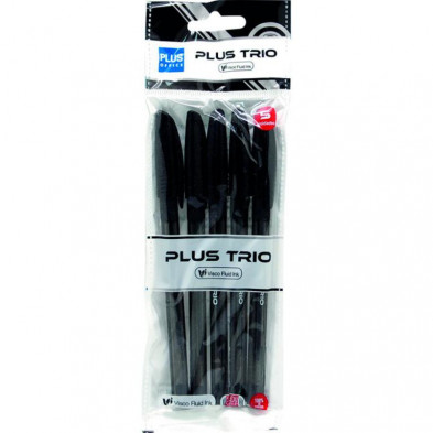 BolÃ­grafo Tinta Fluida Viscosa Plus Office Trio Negro BlÃ­ster /5ud.