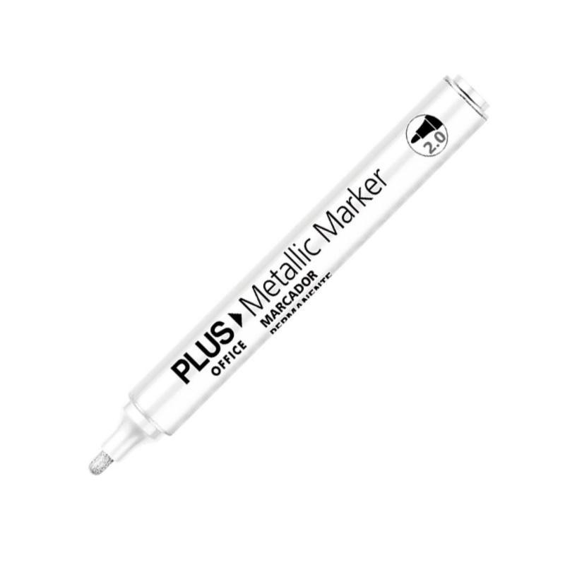 Rotulador Especial Plus Office Metallic Marker 2 mm. Blanco