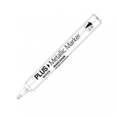 Rotulador Especial Plus Office Metallic Marker 2 mm. Blanco