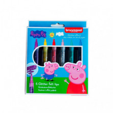 Purpurina de Colores Bruynzeel Peppa Pig 6 ud.