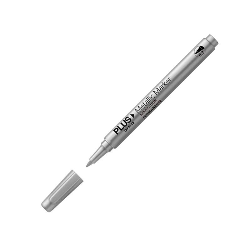 Rotulador Especial Plus Office Metallic Marker 0,7 mm. Plata