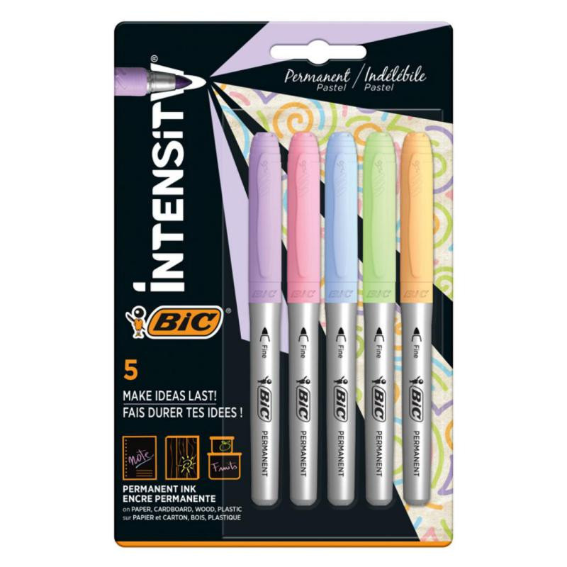 Rotulador Bic Intensity Permanente 5 Colores Pastel