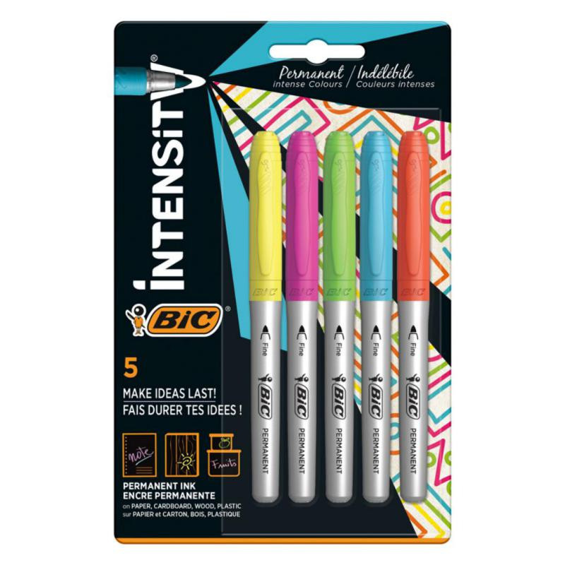 Rotulador Bic Intensity Permanente 5 Colores Intensos