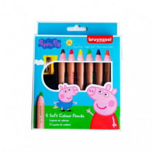 LÃ¡pices de Colores Bruynzeel Peppa Pig 6 ud.