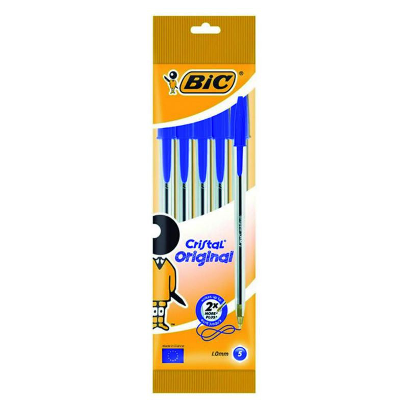 BolÃ­grafo Tinta Aceite Bic Cristal Original Azul BlÃ­ster /5 ud.