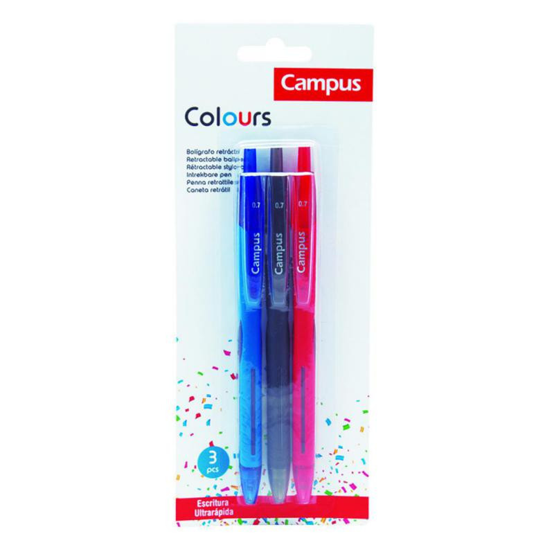 BolÃ­grafo Tinta Viscosidad Extrema Campus Colours Colores Surtidos Blister /3 ud.