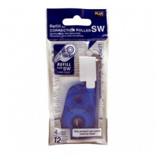 Recambio Corrector en Cinta Plus Whiper Switch 4,2mm x 12m Azul BlÃ­ster /1 ud.