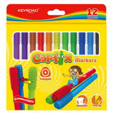 Rotuladores KeyRoad Capfix 12 colores