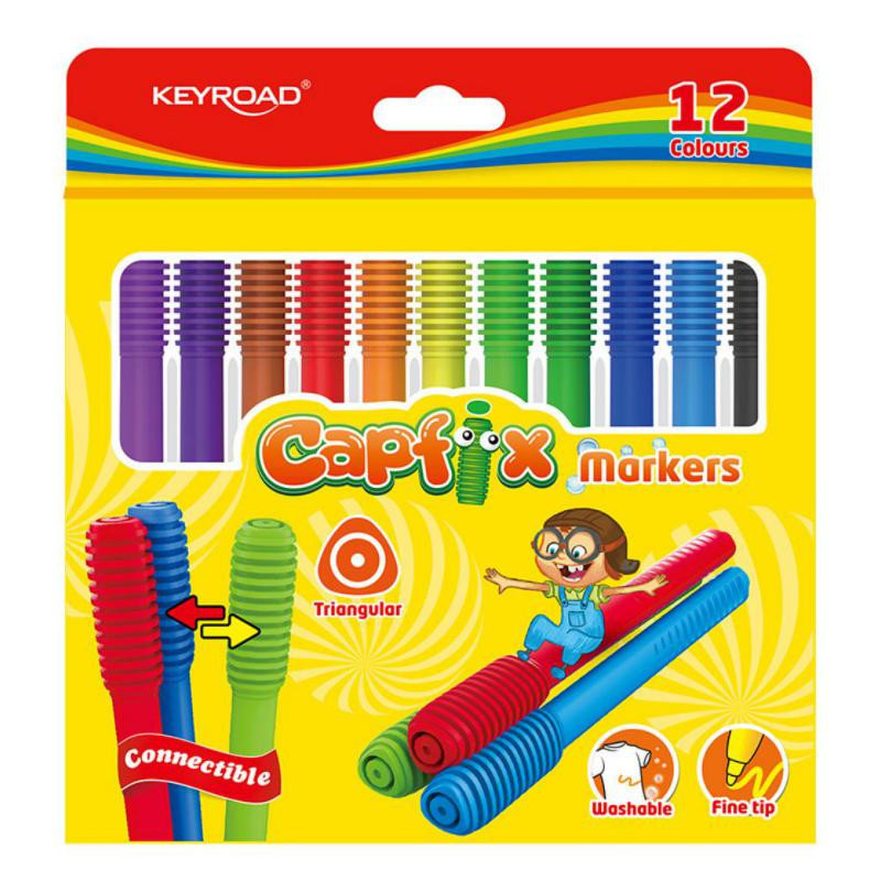 Rotuladores KeyRoad Capfix 12 colores