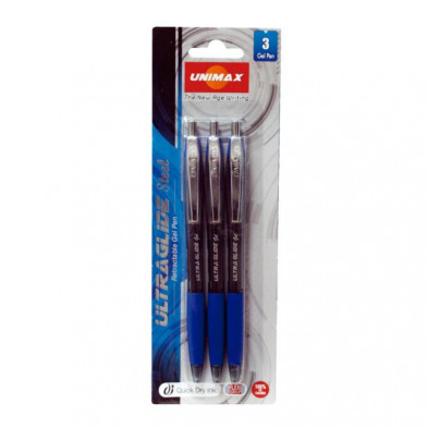 BolÃ­grafo Tinta Gel Plus Office UltraGlide Azul BlÃ­ster /3 ud.