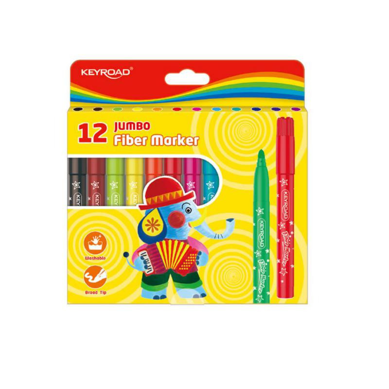 Rotuladores 12 colores KeyRoad Jumbo