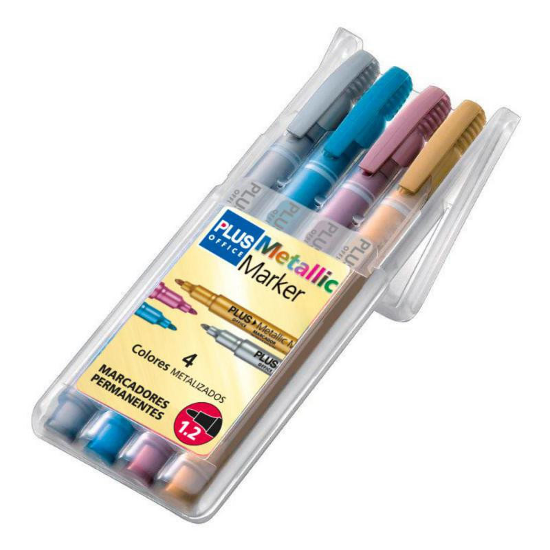 Rotulador Especial Plus Office Metallic Marker 1,2 mm. Colores Surtidos BlÃ­ster /4 ud.