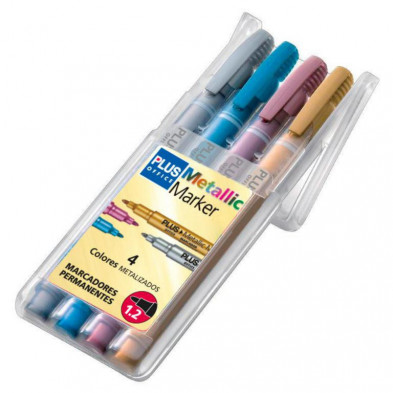 Rotulador Especial Plus Office Metallic Marker 1,2 mm. Colores Surtidos BlÃ­ster /4 ud.