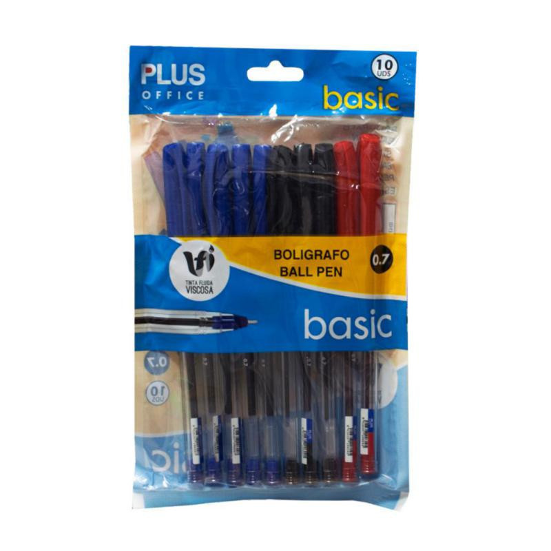 BolÃ­grafo Tinta Fluida Viscosa Plus Basic Colores Surtidos BlÃ­ster /10 ud.