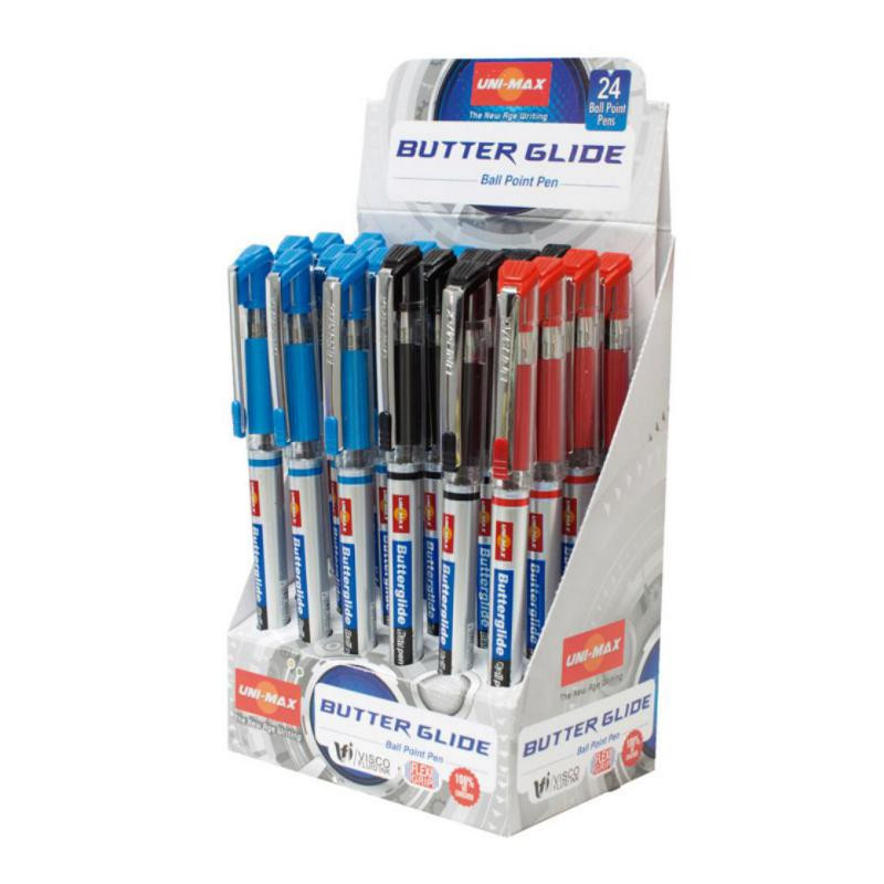 BolÃ­grafo Tinta Fluida Viscosa Plus Office Butterglide Colores Surtidos Expositor /24 ud.