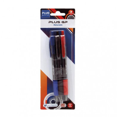 BolÃ­grafo Tinta Viscosidad Extrema Plus Office Trio GP Colores Surtidos BlÃ­ster /3 ud.