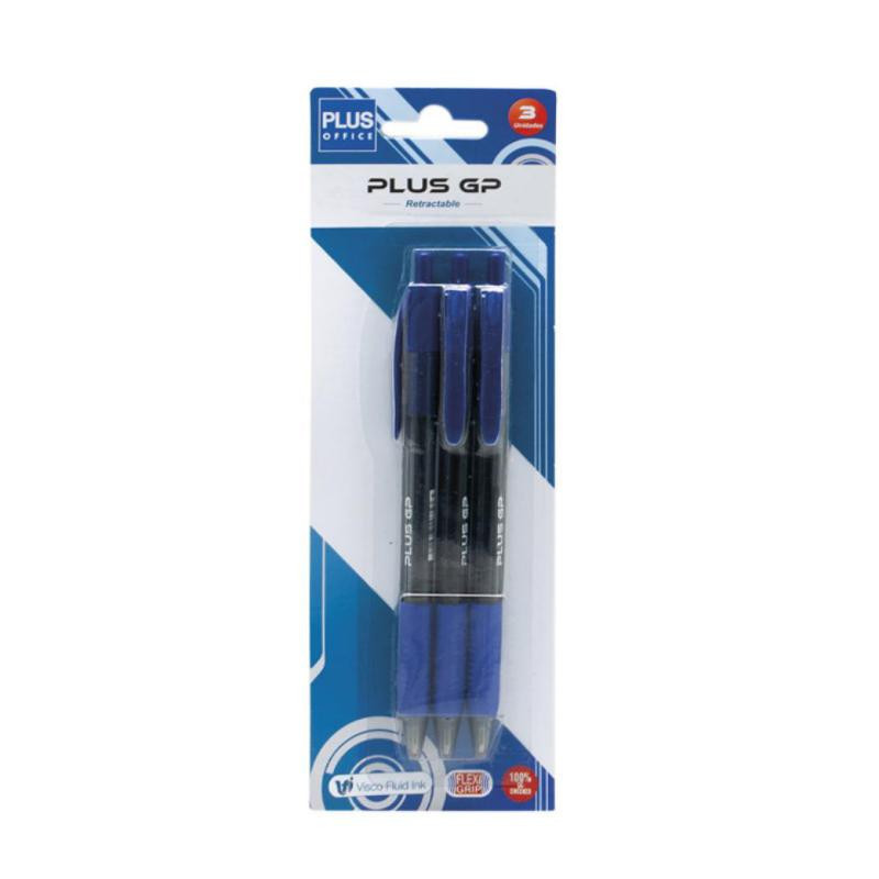 BolÃ­grafo Tinta Viscosidad Extrema Plus Office Trio GP Azul BlÃ­ster /3 ud.