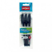 BolÃ­grafo Tinta Fluida Viscosa Plus Office Trio Negro BlÃ­ster /3ud.