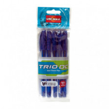 BolÃ­grafo Tinta Fluida Viscosa Plus Office Trio Azul BlÃ­ster /5 ud.