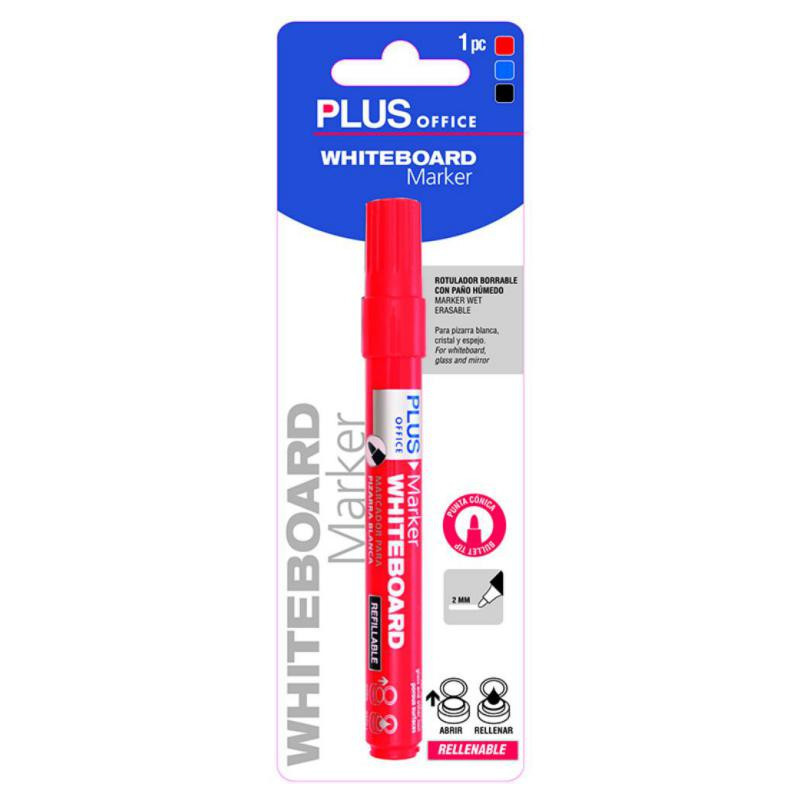 Rotulador para Pizzara Blanca Plus Office Recargable Rojo BlÃ­ster /1 ud.