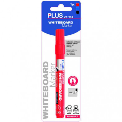 Rotulador para Pizzara Blanca Plus Office Recargable Rojo BlÃ­ster /1 ud.