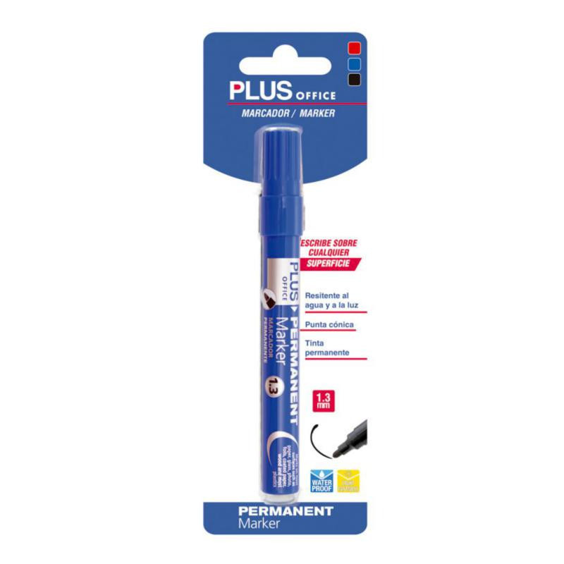 Rotulador Permanente Plus Office Plus Marker 3 Azul BlÃ­ster /1 ud.