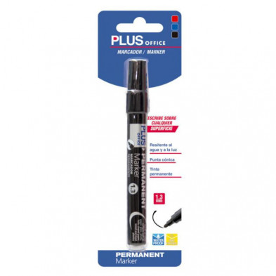 Rotulador Permanente Plus Office Plus Marker 3 Negro BlÃ­ster /1 ud.