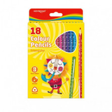 LÃ¡pices de 18 colores KeyRoad triangulares