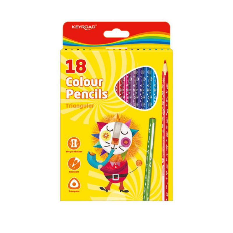 LÃ¡pices de 18 colores KeyRoad triangulares