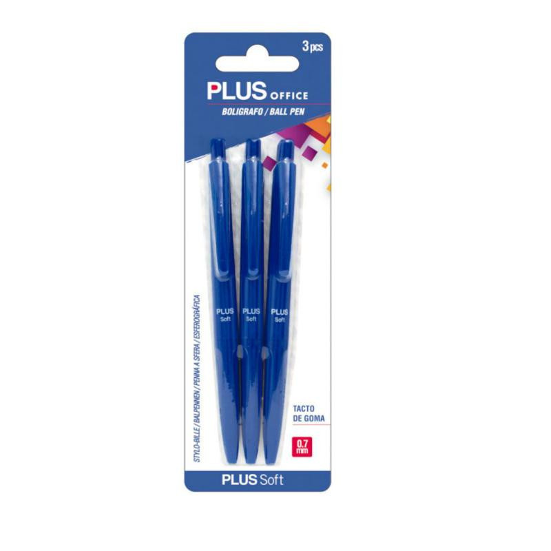 BolÃ­grafo Tinta Fluida Viscosa Plus Soft Azul BlÃ­ster /3 ud.