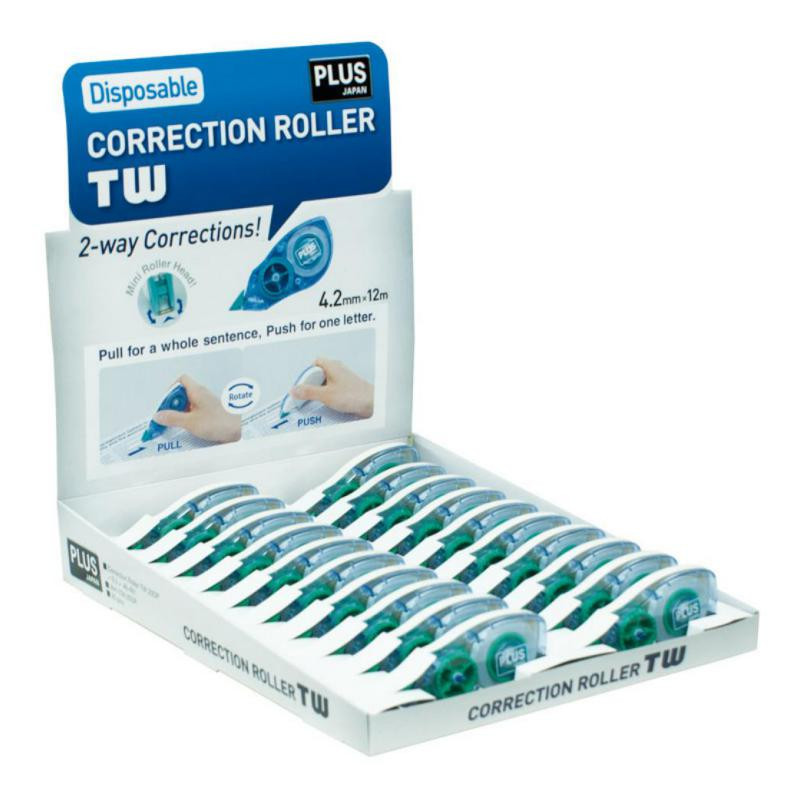 Corrector en Cinta Plus TW 4,2mm x 12m Verde Expositor