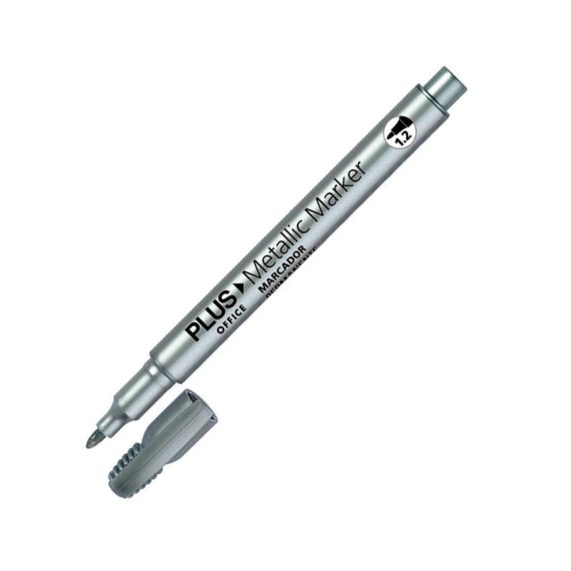 Rotulador Especial Plus Office Metallic Marker 1,2 mm. Plata