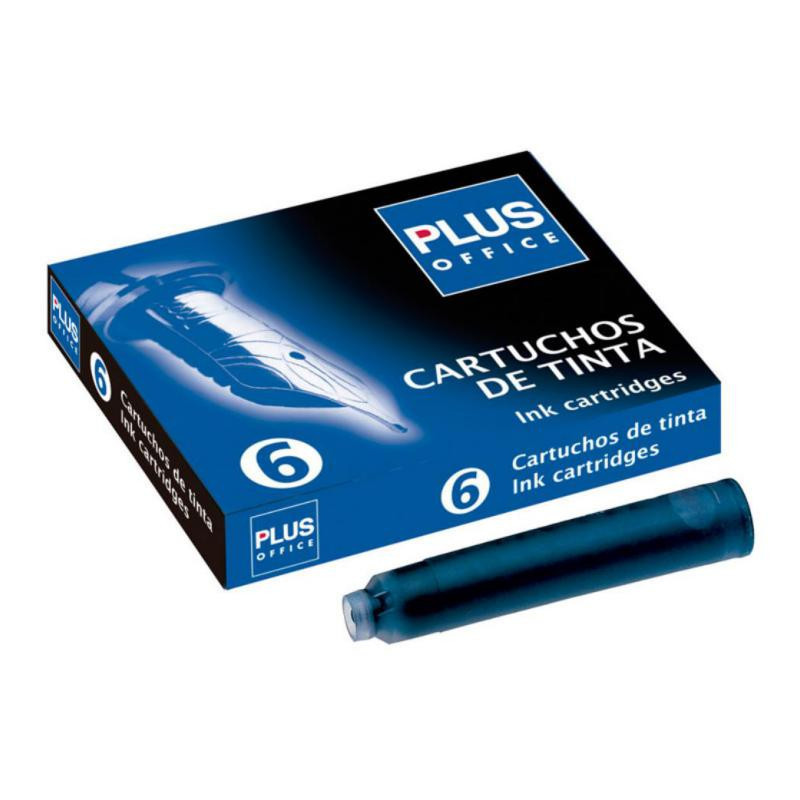 Cartucho Pluma Plus Office Azul /6 ud.