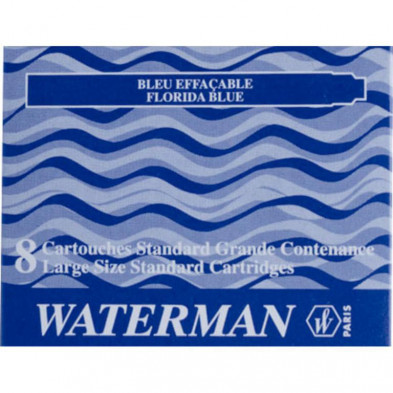 Cartucho Pluma Waterman Azul Flor /8 ud.