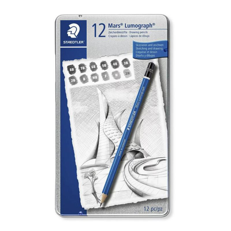 LÃ¡pices de Dibujo Staedtler MarsÂ LumographÂ 100 Caja /12 ud.