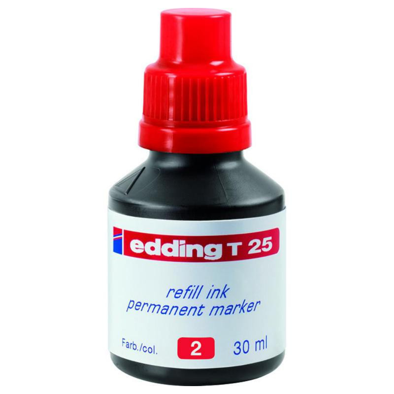 Tinta Edding T-25 25ml. Rojo