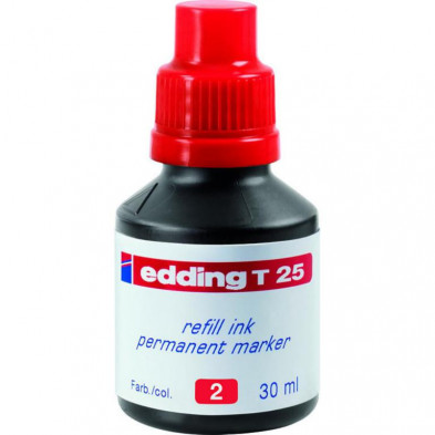 Tinta Edding T-25 25ml. Rojo