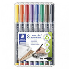 Rotulador Permanente Staedtler Lumocolor Medio 1 mm. Colores Surtidos BlÃ­ster /8 ud.