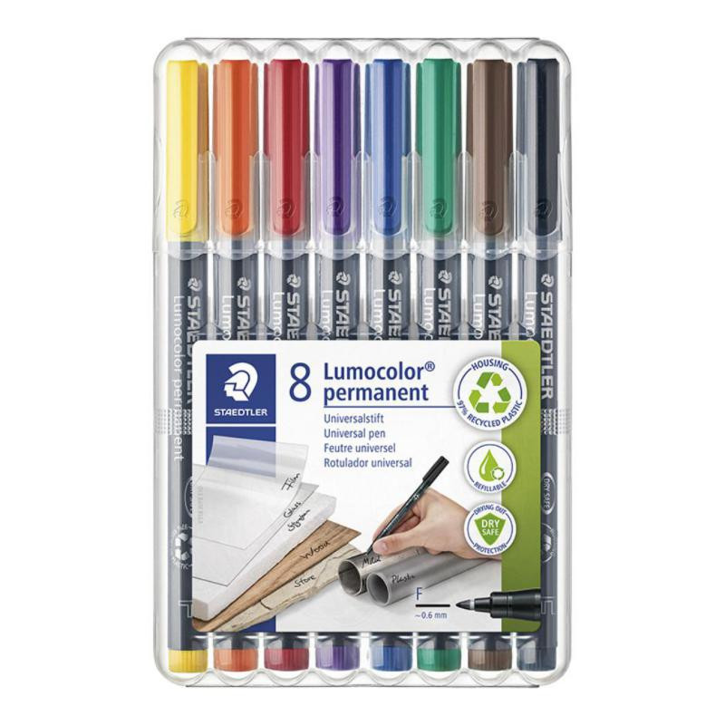 Rotulador Permanente Staedtler Lumocolor Fino 0,6 mm. Colores Surtidos BlÃ­ster /8 ud.