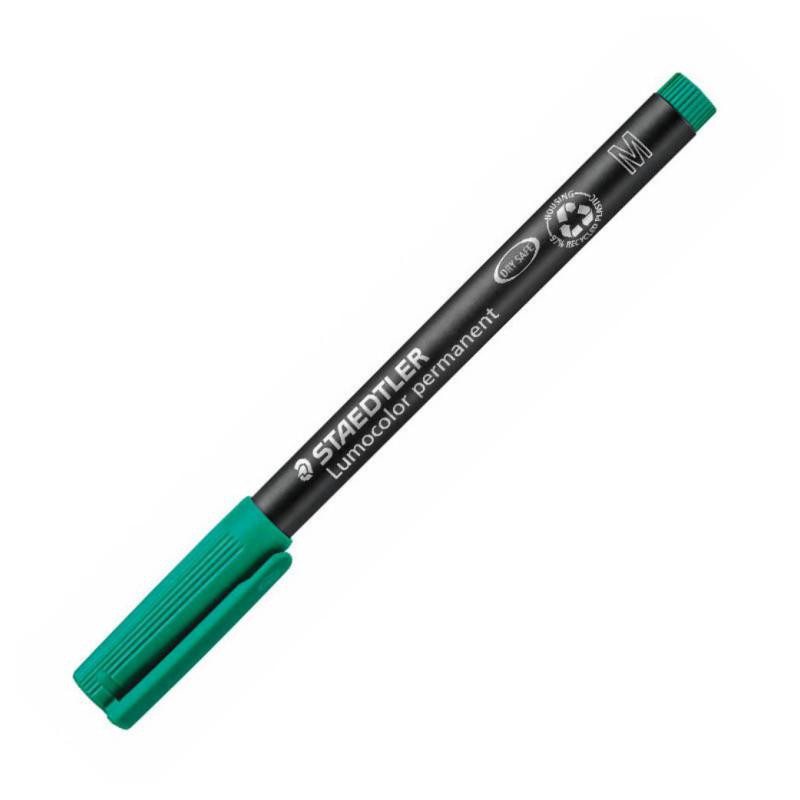 Rotulador Permanente Staedtler Lumocolor Medio 1 mm. Verde