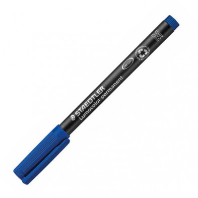 Rotulador Permanente Staedtler Lumocolor Medio 1 mm. Azul