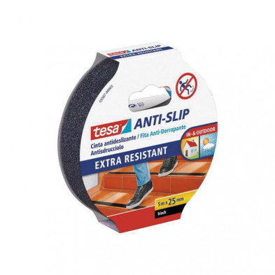 Cinta Antideslizante Tesa Negro 25 mm x 5 m