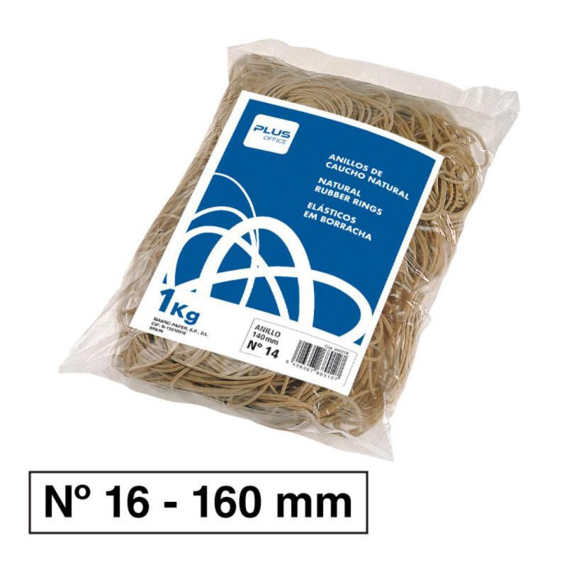 Gomas ElÃ¡sticas Plus Office NÂº 16 160 mm. Bolsa 1000 g.