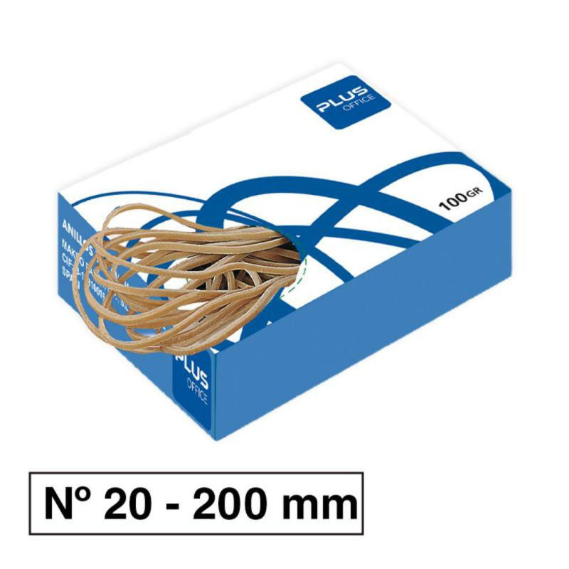 Gomas ElÃ¡sticas Plus Office NÂº 20 200 mm. Caja 100g.