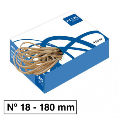 Gomas ElÃ¡sticas Plus Office NÂº 18 180 mm. Caja 100g.