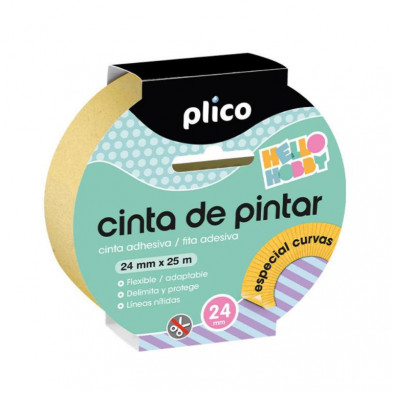 Cinta Adhesiva de Pintar Plico Especial Curvas 24 mm x 25 m