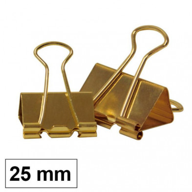 Pinza Sujetapapeles Reversible Plus Office Dorado 42x25 mm /12 ud.