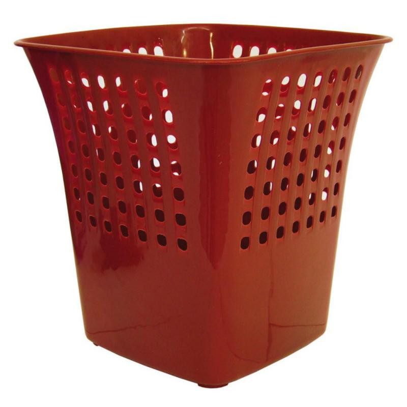 Papelera Cuadrada Plus Office 14L Rojo