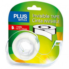 Cinta Adhesiva Invisible Plus Office con miniportarrollos 19mm x 7,5m